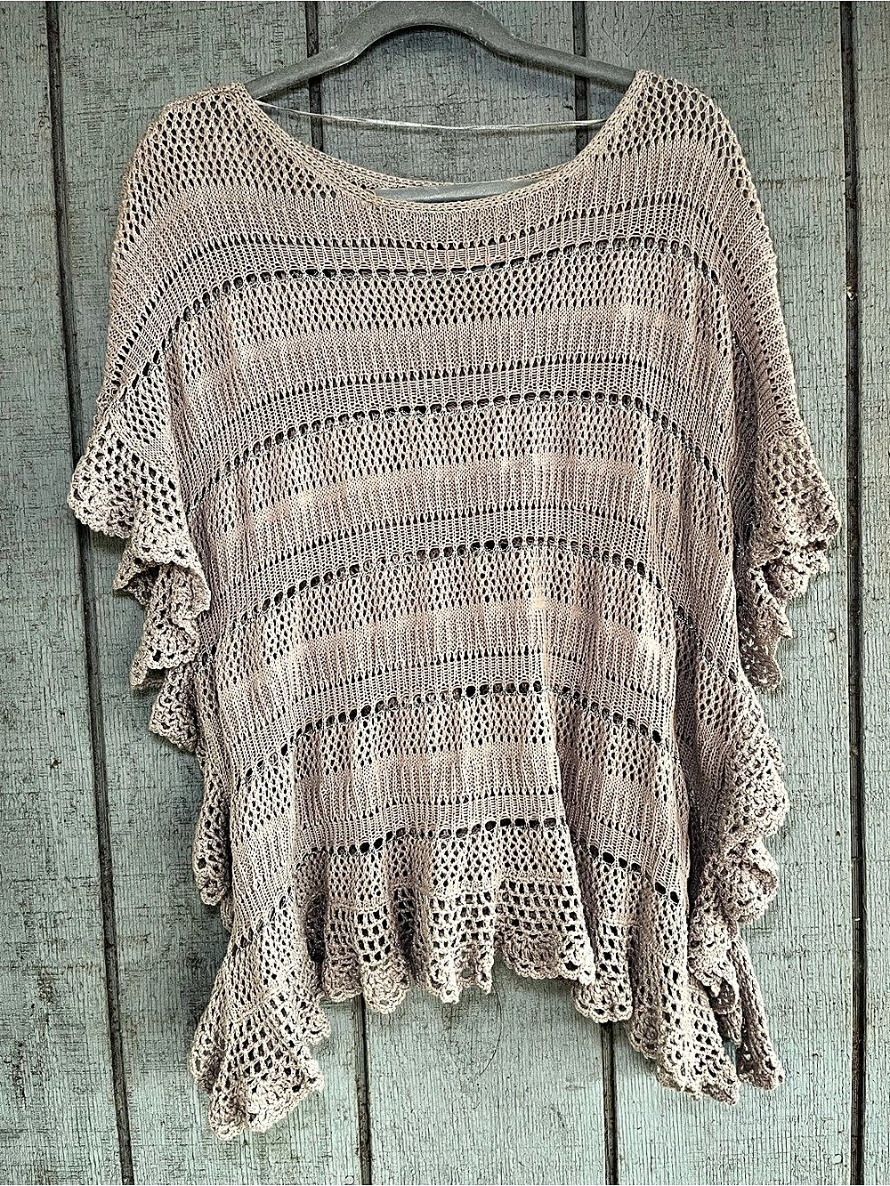 Open Knit Tunic in Pink Size large Like New